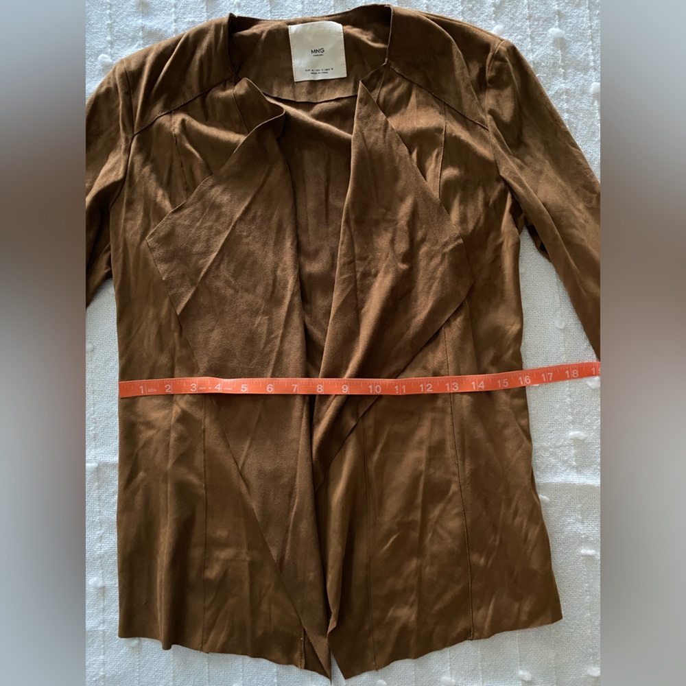 BROWN FAUX SUEDE LIGHTWEIGHT JACKET - Picture 7 of 9
